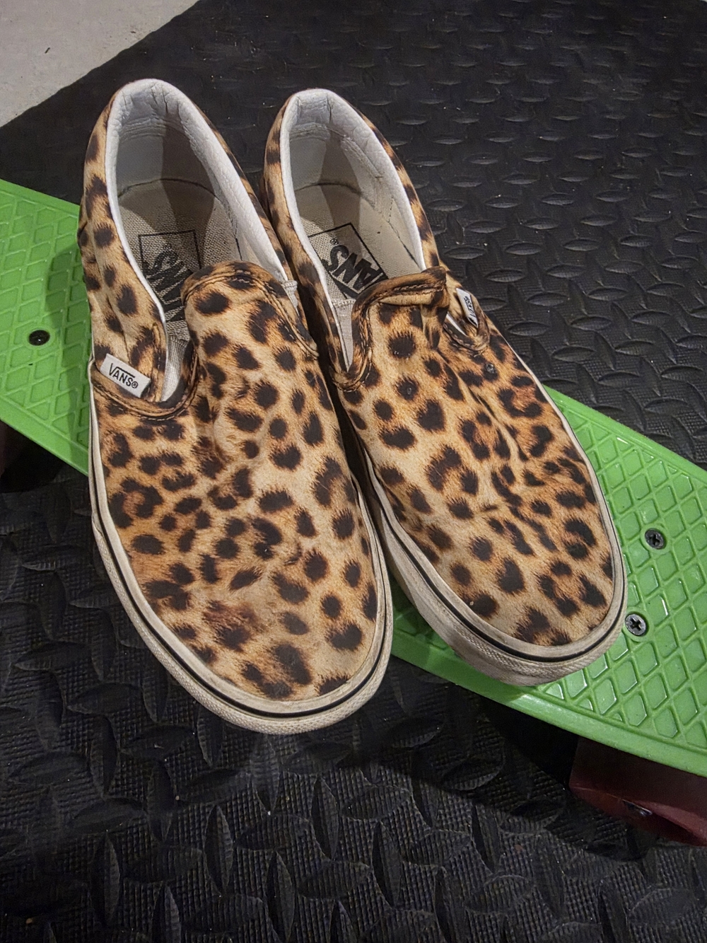 Vans Leopard-Print Slip-On Sneakers - Brown & Black